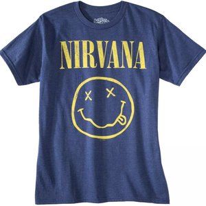 Mens Graphic T-Shirt - Nirvana - Short Sleeve  - Denim Heather